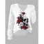 Pull gothique en tricot à imprimé tête de mort et col en V ajouré - Blanc M | US 6