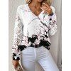Pull tricoté de vacances, imprimé fleur de pêcher, col en V ajouré - Blanc XL | US 10