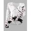 Pull tricoté de vacances, imprimé fleur de pêcher, col en V ajouré - Blanc XL | US 10