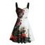 Robe imprimée sapin de Noël et étoiles, mini-robe froncée à col en cœur - multicolor A S | US 4