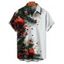 Chemise boutonnée à imprimé sapin de Noël et étoiles pour homme - Blanc S