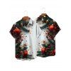 Chemise boutonnée à imprimé sapin de Noël et étoiles pour homme - Blanc S