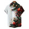 Chemise boutonnée à imprimé sapin de Noël et étoiles pour homme - Blanc S