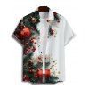 Chemise boutonnée à imprimé sapin de Noël et étoiles pour homme - Blanc S