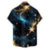 Couple Outfit Star Galaxy Print Spaghetti Strap Dress and Shirt Set - Noir S | US 4