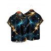 Couple Outfit Star Galaxy Print Spaghetti Strap Dress and Shirt Set - Noir S | US 4