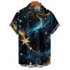 Couple Outfit Star Galaxy Print Spaghetti Strap Dress and Shirt Set - Noir S | US 4