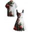 Couple Outfit Christmas Tree Star Print Ruched Dress and Shirt Set - Blanc S | US 4