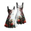 Couple Outfit Christmas Tree Star Print Ruched Dress and Shirt Set - Blanc S | US 4