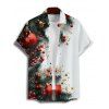 Couple Outfit Christmas Tree Star Print Ruched Dress and Shirt Set - Blanc S | US 4