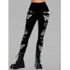 Leggings gothiques taille haute élastiques à imprimé papillon, lune et tourbillon - Noir S | US 4