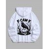 Sweat à capuche gothique à manches longues pour homme, imprimé tête de mort F-CAW-F Raven - Blanc XL
