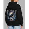 Sweat à capuche gothique F-CAW-F Raven Skull Moon Print Sweat à capuche à manches longues - Noir XL | US 12