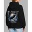 Sweat à capuche gothique F-CAW-F Raven Skull Moon Print Sweat à capuche à manches longues - Noir XL | US 12