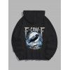 Sweat à capuche gothique F-CAW-F Raven Skull Moon Print Sweat à capuche à manches longues - Noir XL | US 12