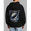 Sweat à capuche gothique pour homme F-CAW-F, imprimé tête de mort et lune de corbeau - Noir S
