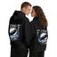 Gothic Couple Hoodie F-CAW-F Raven Skull Moon Print Long Sleeve Hooded Sweatshirt Set - Noir S | US 4