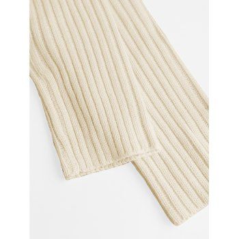 Solid Color Hollow Out Long Sweater Cowl Neck Long Sleeve Sweater