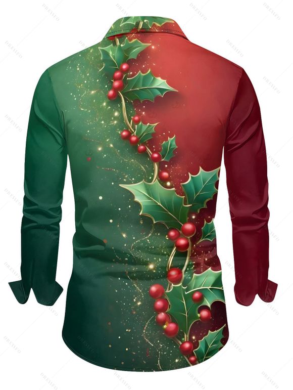 Chemise de vacances pour homme, chemise boutonnée à imprimé sapin de Noël colorblock - multicolor A 4XL