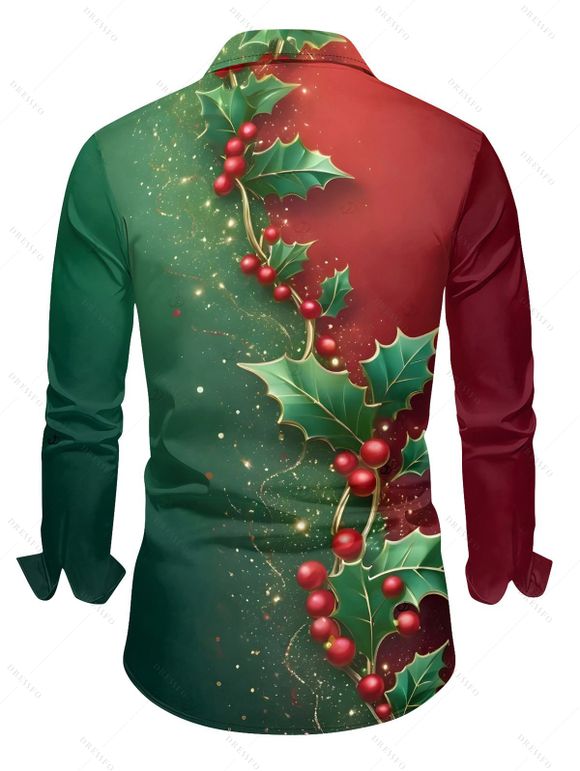 Holiday Couple Outfit Christmas Tree Print Lace Up Hoodie Dress and Shirt Set - multicolor A S | US 4