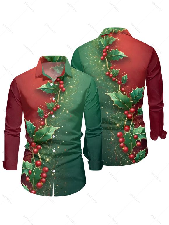 Holiday Couple Outfit Christmas Tree Print Lace Up Hoodie Dress and Shirt Set - multicolor A S | US 4