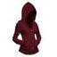 Cardigan à capuche boutonné en tricot torsadé de couleur unie à manches longues, cardigan décontracté - Brun XXL | US 14