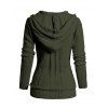 Cardigan à capuche boutonné en tricot torsadé de couleur unie à manches longues, cardigan décontracté - Vert Armée XXL | US 14
