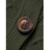Cardigan à capuche boutonné en tricot torsadé de couleur unie à manches longues, cardigan décontracté - Vert Armée XXL | US 14