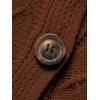 Cardigan à capuche boutonné en tricot torsadé de couleur unie à manches longues, cardigan décontracté - Brun XXL | US 14