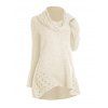 Pull long ajouré de couleur unie Pull à col bénitier et manches longues - café lumière XXL | US 14