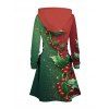 Robe à capuche de vacances Robe à capuche à lacets et imprimé sapin de Noël - multicolor A S | US 4