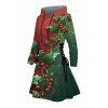 Robe à capuche de vacances Robe à capuche à lacets et imprimé sapin de Noël - multicolor A S | US 4