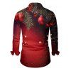 Chemise de vacances pour homme, chemise boutonnée à imprimé cloches et sapin de Noël - Rouge S