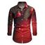 Chemise de vacances pour homme, chemise boutonnée à imprimé cloches et sapin de Noël - Rouge S