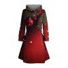 Robe à capuche de vacances Robe à capuche à lacets avec imprimé cloches de sapin de Noël - Rouge foncé S | US 4