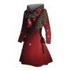Robe à capuche de vacances Robe à capuche à lacets avec imprimé cloches de sapin de Noël - Rouge foncé S | US 4