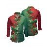 Chemise de vacances pour homme, chemise boutonnée à imprimé sapin de Noël colorblock - multicolor A S