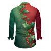 Chemise de vacances pour homme, chemise boutonnée à imprimé sapin de Noël colorblock - multicolor A S
