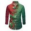 Chemise de vacances pour homme, chemise boutonnée à imprimé sapin de Noël colorblock - multicolor A S