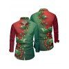 Holiday Couple Outfit Christmas Tree Print Lace Up Hoodie Dress and Shirt Set - multicolor A S | US 4