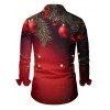 Couple Outfit Christmas Tree Bell Print Lace Up Hoodie Dress and Shirt Set - Rouge foncé S | US 4