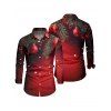 Couple Outfit Christmas Tree Bell Print Lace Up Hoodie Dress and Shirt Set - Rouge foncé S | US 4