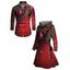 Couple Outfit Christmas Tree Bell Print Lace Up Hoodie Dress and Shirt Set - Rouge foncé S | US 4