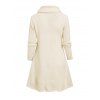 Winter Outfit Hollow Out Cowl Neck Long Sweater Topstitching Flare Jeans Set - café lumière S | US 4