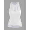 Pull tricoté sans manches de couleur unie Pull col rond festonné - Blanc XL | US 10