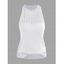 Pull tricoté sans manches de couleur unie Pull col rond festonné - café lumière S | US 4