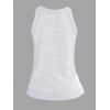 Pull tricoté sans manches de couleur unie Pull col rond festonné - Blanc XL | US 10