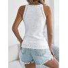 Pull tricoté sans manches de couleur unie Pull col rond festonné - Blanc XL | US 10