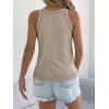 Pull tricoté sans manches de couleur unie Pull col rond festonné - café lumière S | US 4