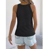 Pull tricoté sans manches de couleur unie Pull col rond festonné - Noir XL | US 10